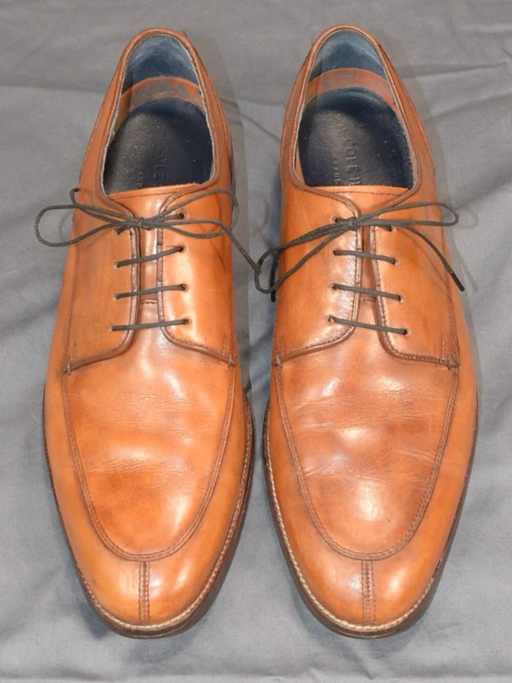 Cole Haan Lenox Hill Split-Toe Leather Oxfords - British Tan - Men's Size 12 M